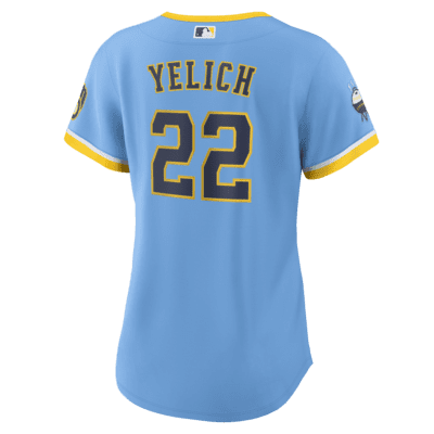 MLB Milwaukee Brewers City Connect (Christian Yelich) Women's Replica  Baseball Jersey.