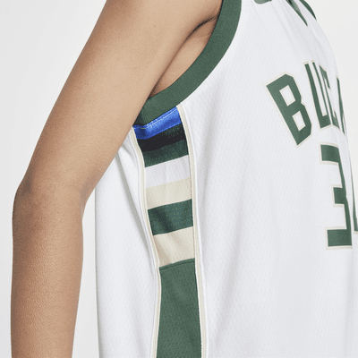 Milwaukee Bucks 2022/23 Association Edition Older Kids' Nike NBA ...