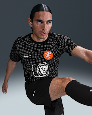 Мужские шорты Netherlands Academy Pro Nike Dri-FIT Soccer Pre-Match Short-Sleeve Top