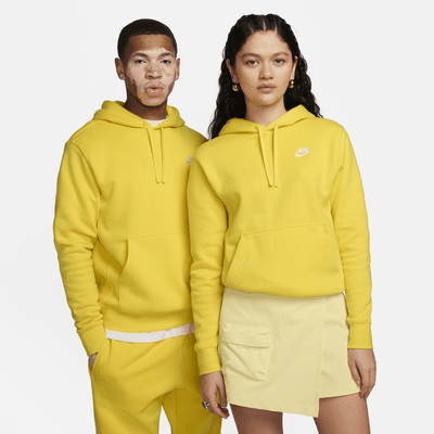 Nike NSW Club Fleece Mens Hoodie Yellow Multi Size Pullover Sweatshirt Top