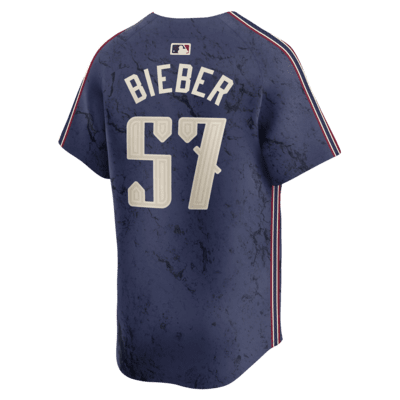 Jersey Nike Dri-FIT ADV de la MLB Limited para hombre Shane Bieber Cleveland Guardians City Connect