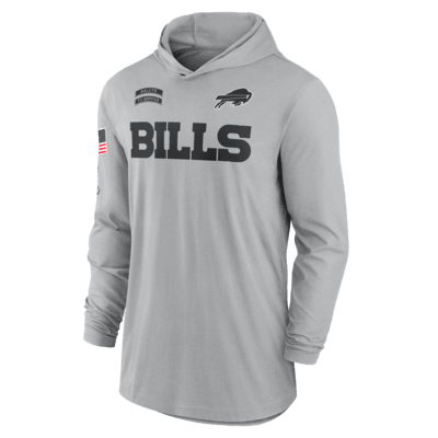 Buffalo Bills Salute to Service Edge Mascot Lockup Men’s Nike Dri-FIT NFL Long-Sleeve Hooded Top