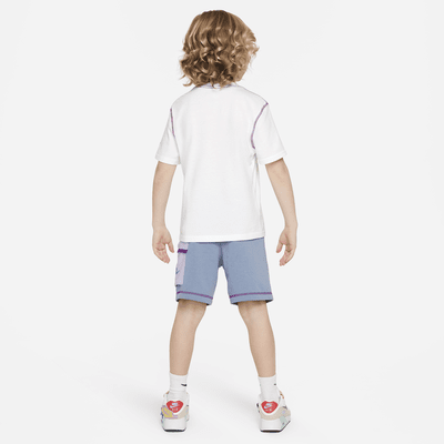 Conjunto de shorts de French Terry para niños talla pequeña Nike Sportswear Reimagine