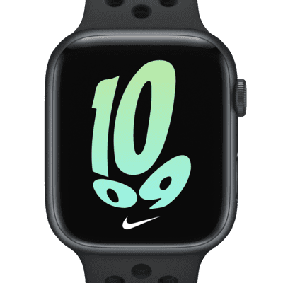 Apple Watch Series 7 (GPS + Mobilfunk) mit Nike Sportarmband 45-mm-Aluminiumgehäuse in Midnight