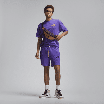 purple nike shorts fleece