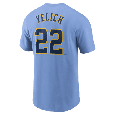 Playera para hombre MLB Milwaukee Brewers City Connect (Christian Yelich)