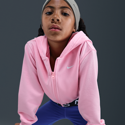Felpa con cappuccio e zip a tutta lunghezza Dri-FIT Nike Pro Fleece – Ragazza