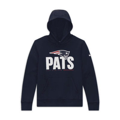 Youth Navy New England Patriots Heritage Long Sleeve Hoodie