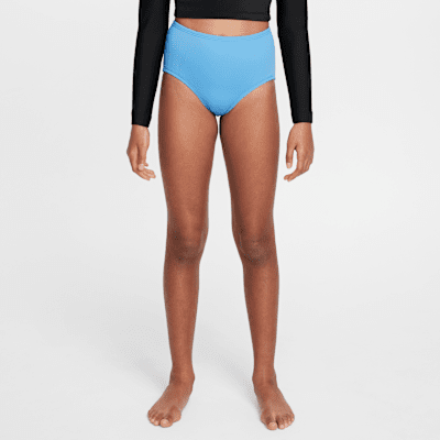 Natación Nike Conjunto de top cropped de manga larga y parte de abajo de tiro alto para niña talla grande
