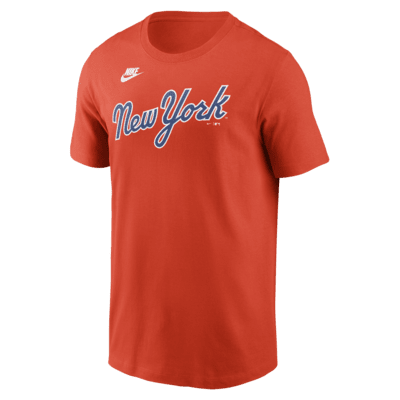 Playera Nike de la MLB para hombre New York Mets Cooperstown Wordmark