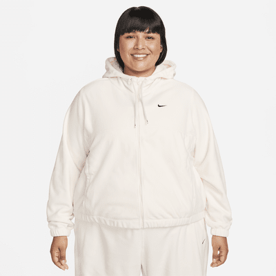 Sudadera con gorro de cierre completo de tejido Fleece oversized para mujer (talla grande) Nike Therma-FIT One