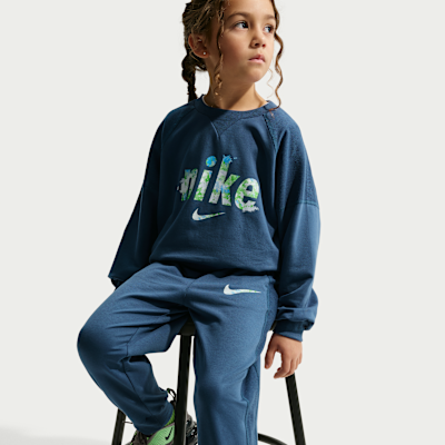 Nike E1D1 Little Kids' French Terry 2-Piece Graphic Crew Set