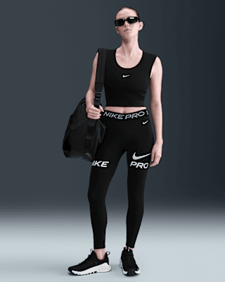Женские тайтсы Nike Pro Mid-Rise 7/8 Mesh-Panel Graphic Leggings