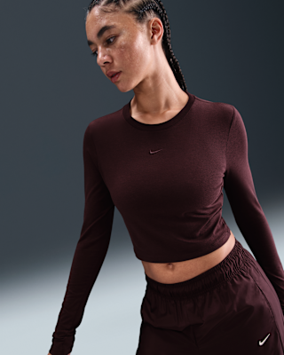 Женские  Nike Sportswear Chill Knit Slim Long-Sleeve Cropped Top