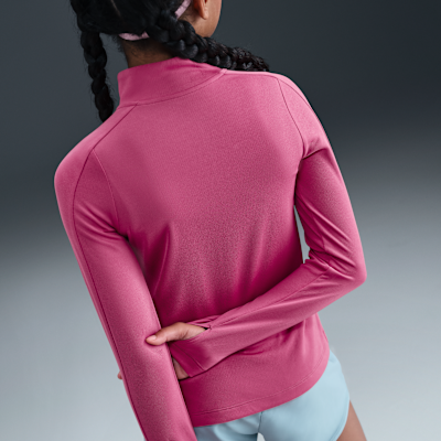Nike Girls' Dri-FIT Long-Sleeve 1/4-Zip Top