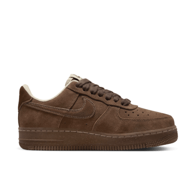 Nike Women's Air Force 1 Low SE Patent Casual Shoes in Brown/White/White Size 8.5 | Leather