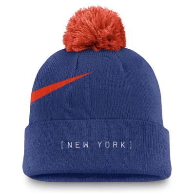 New York Mets Peak Men's Nike MLB Cuffed Pom Beanie