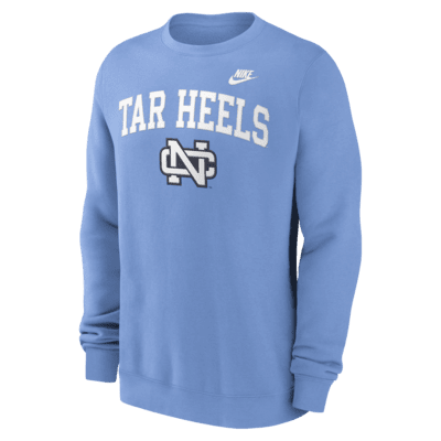 Sudadera de cuello redondo sin cierre universitaria Nike para hombre North Carolina Tar Heels Legacy Classic Arch Over Logo