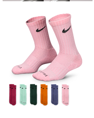 Детские носки Nike Dri-FIT Performance Basics Big Kids' Crew Socks (6 Pairs)