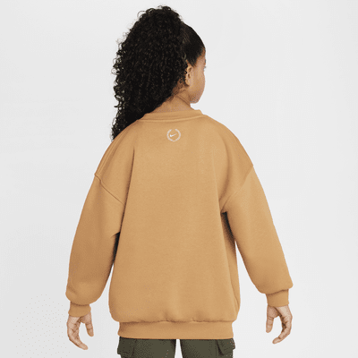 Nike Sportswear Club Fleece Big Kids' (Girls') Oversized Crew-Neck Sweatshirt