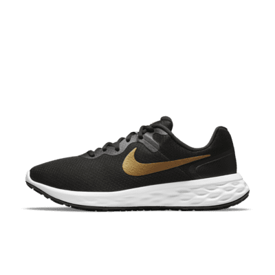 black and gold nike trainers