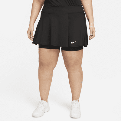 Nike Women's Court Dri-FIT Victory Flouncy Tennis Skirt (Plus Size) in Black, Size: 2x | DH9554-010