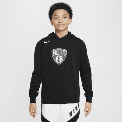 Brooklyn Nets Club Older Kids' Nike NBA Fleece Pullover Hoodie. Nike UK