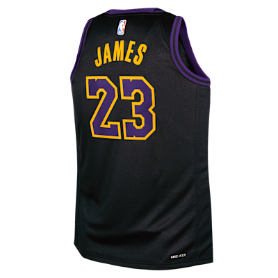 Jersey Nike de la NBA Swingman para niños talla grande LeBron James Los Angeles Lakers City Edition