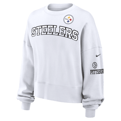 Sudadera de cuello redondo sin cierre Nike de la NFL para mujer Pittsburgh Steelers