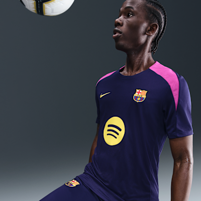 Męska koszulka piłkarska z krótkim rękawem Nike Dri-FIT FC Barcelona Strike