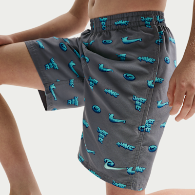 Shorts de playa o alberca de 18 cm con forro de ropa interior para niño talla grande Natación Nike