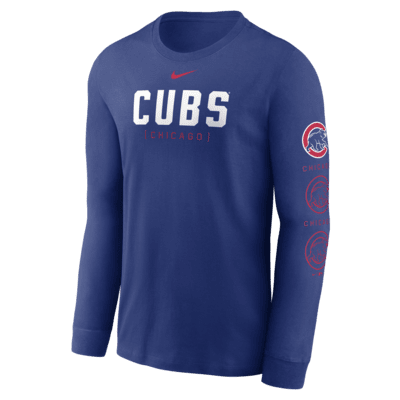 Playera de manga larga Nike de la MLB para hombre Chicago Cubs Repeater