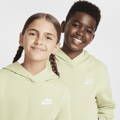 Nike Sportswear Club fleece-hettegenser til store barn