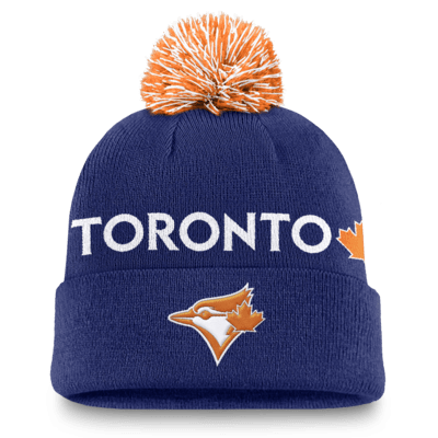 Gorro con dobladillo y pompón Nike de la MLB para hombre Toronto Blue Jays Peak