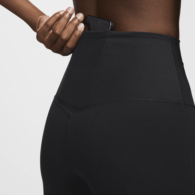 Nike Zenvy Rib Leggings acampanados de talle alto, sujeción ligera y longitud completa - Mujer