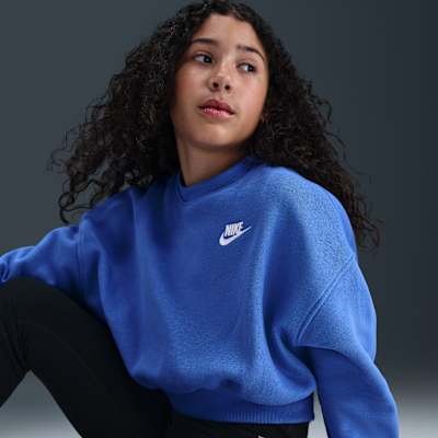 Nike Sportswear Club Fleece Girls' Boxy Crew-Neck Sweatshirt