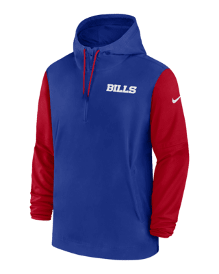 Мужская куртка Buffalo Bills Sideline Pre-Game Player Nike NFL 1/2-Zip Hooded