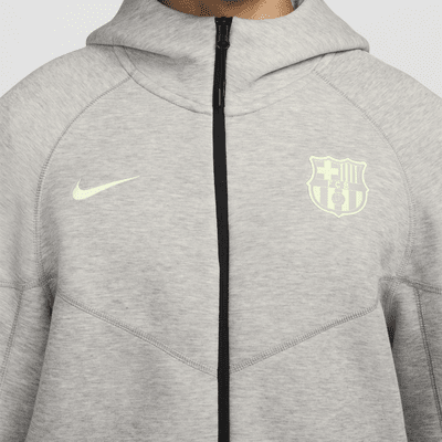 Sweat à capuche et zip Nike Football FC Barcelona Tech Fleece Windrunner 3e tenue pour homme