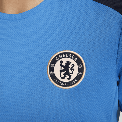 Chelsea FC Strike Nike Dri-FIT knit voetbaltop met korte mouwen voor dames