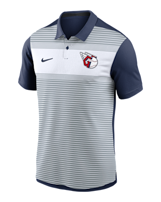 Мужские  Cleveland Guardians Striped Vapor Polo Nike Dri-FIT MLB Polo