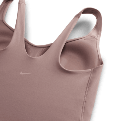 Camiseta de tirantes con bra deportivo de sujeción media con almohadillas para mujer Nike Alate