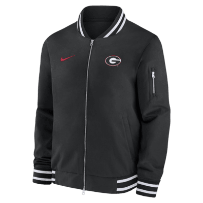 Chamarra bomber universitaria Nike con cierre completo para hombre Georgia Bulldogs Sideline