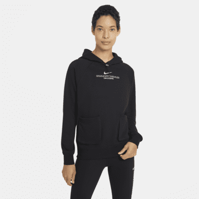 nike black swoosh hoodie women's