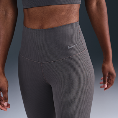 Leggings Nike Zenvy Rib i 7/8-längd med hög midja för kvinnor