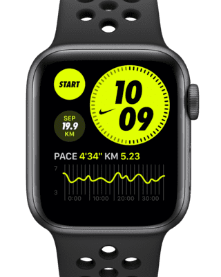 Apple Watch Series 6 (GPS) con correa Sport OpenBox de 40 mm y caja de aluminio gris espacial. Nike