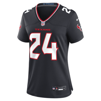 Jersey de fútbol americano Nike de la NFL Game para mujer Derek Stingley Jr. Houston Texans