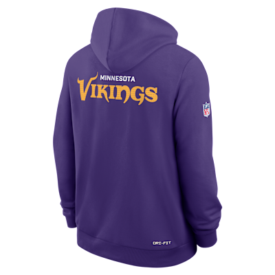 Minnesota Vikings Initial Home Sideline Men's Nike Dri-FIT NFL Pullover Hoodie