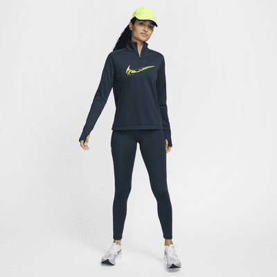 Capa intermedia de correr Dri-FIT con cierre de 1/4 para mujer Nike Swoosh
