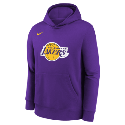 Sudadera con gorro sin cierre Nike de la NBA para niños talla grande Los Angeles Lakers Club