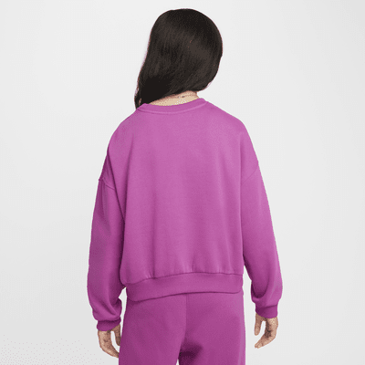 Sweat ample à col ras-du-cou Nike Sportswear Club Fleece pour fille